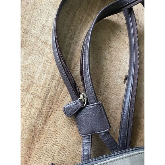 Liz Claiborne Olive Green Crossbody Mini Backpack Double Zip Compartments 9”x7” - Picture 10 of 11